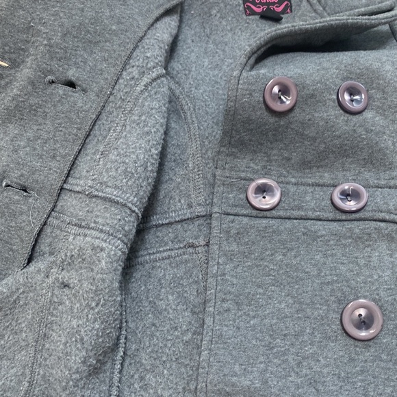 Unik Girls M Grey Pea Coat. Super cute and warm. Button front. 2 front pockets. - Picture 8 of 8